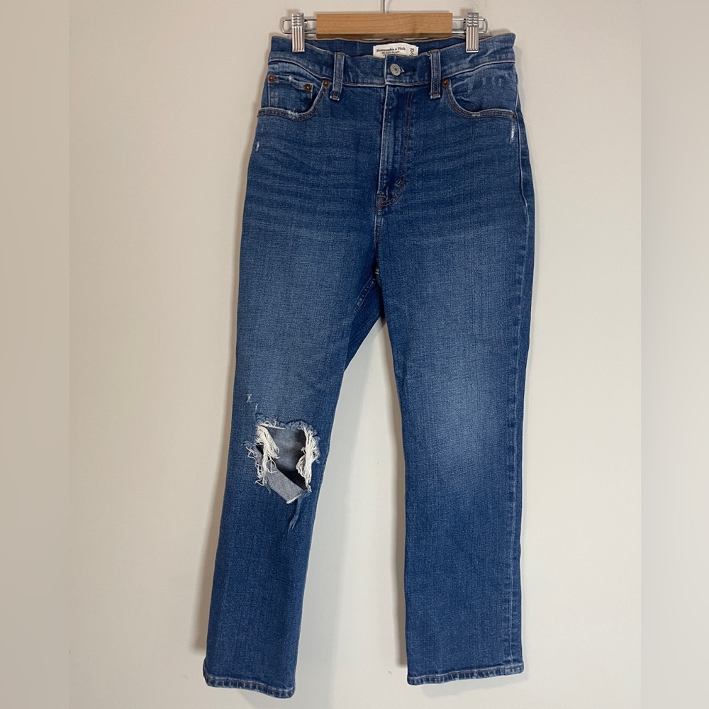 Abercrombie & Fitch Womens Jeans Sz 25 Blue The Ankle Straight Ultra High Rise